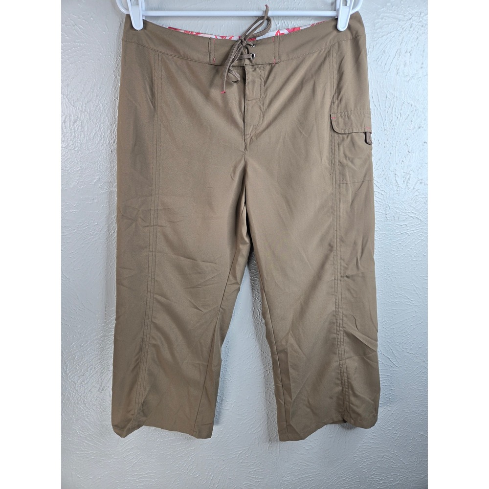 Title Nine Cargo Board Short Capri Pants 6 Lace Up Waist Athletic Hiking Outdoor